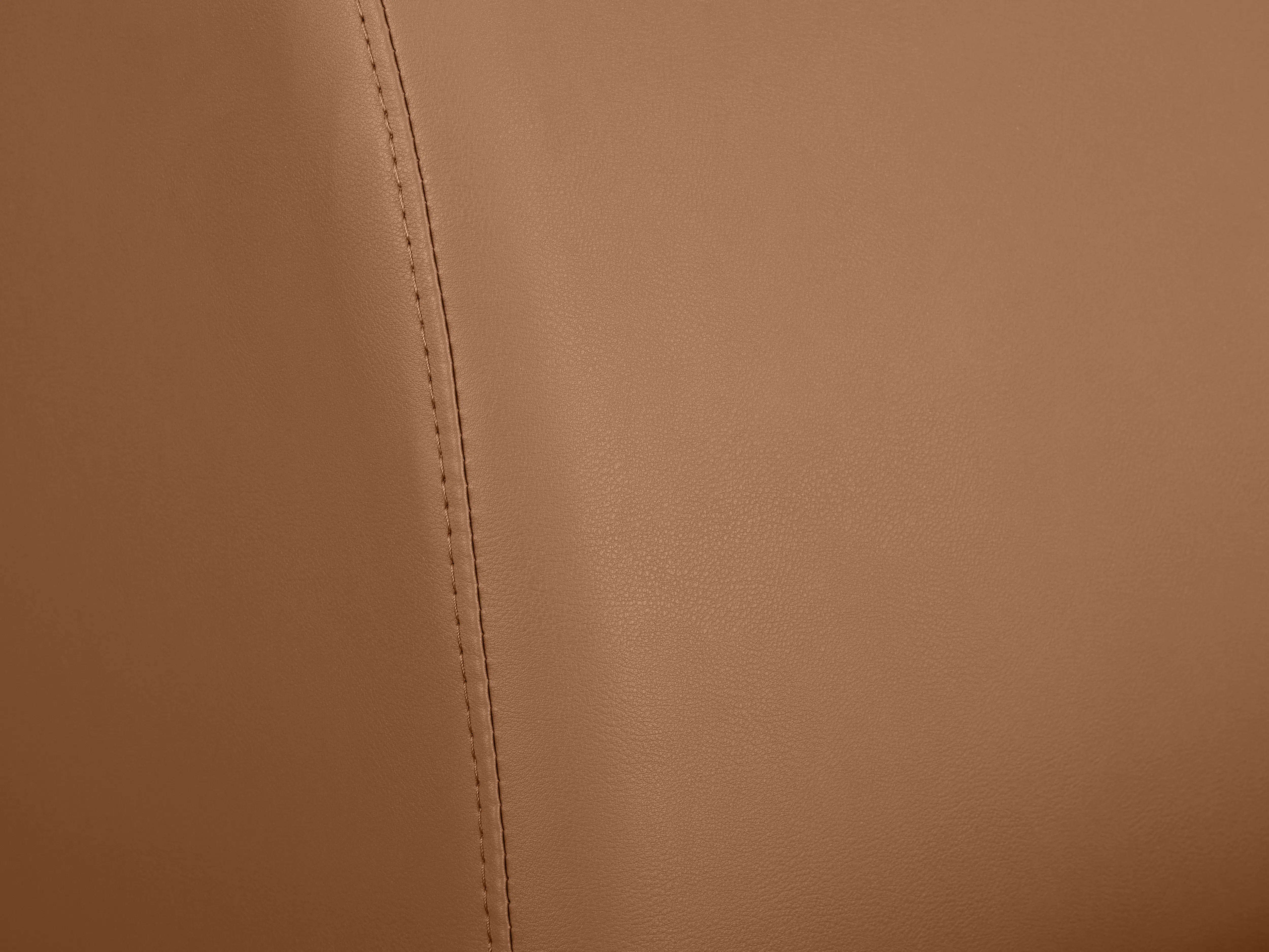 Milan 4 Seater Sofa - Caramel Tan (Faux Leather) - 13 - Leather texture, stitching detail, smooth surface, high-quality