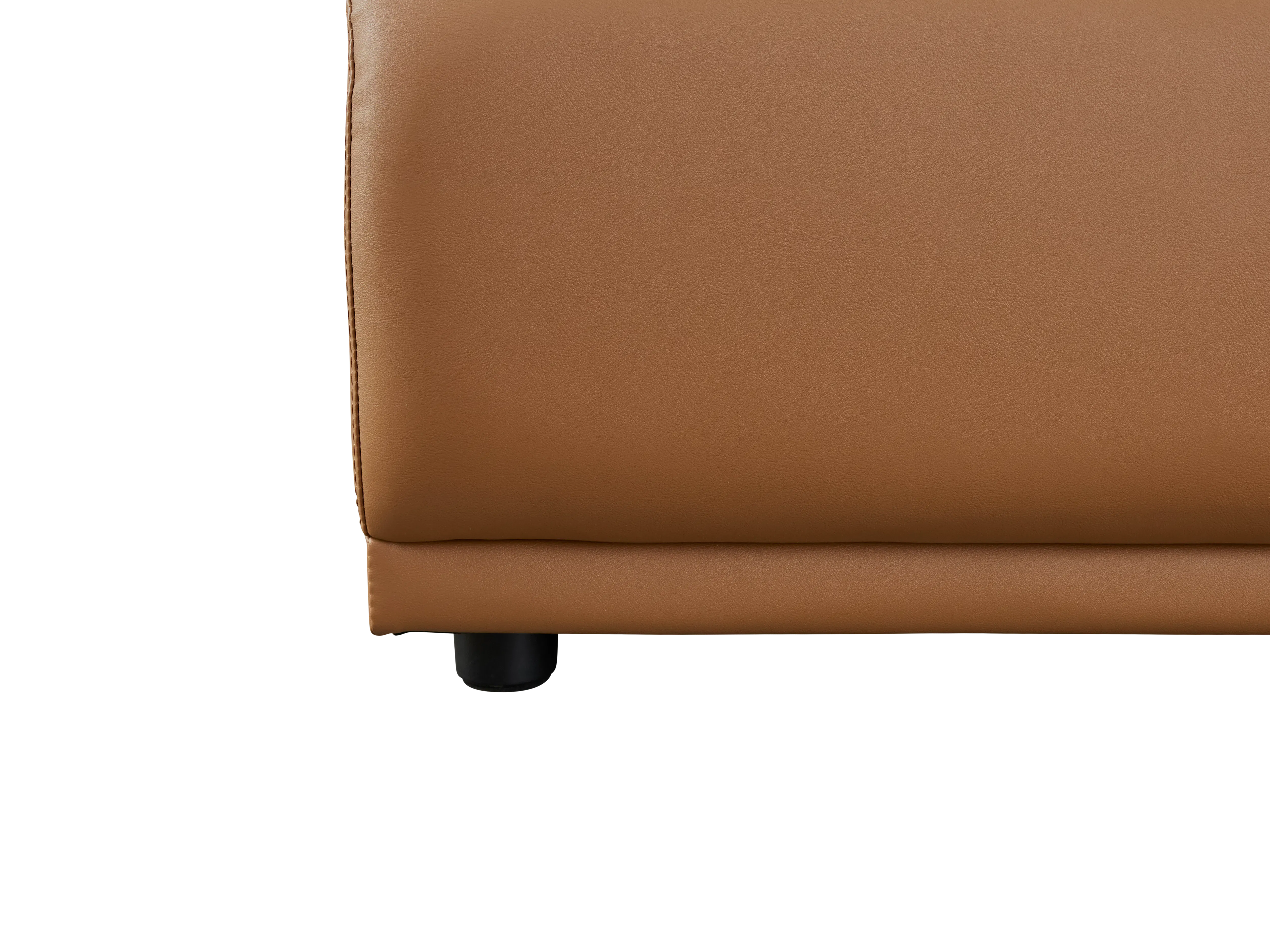 Milan 4 Seater Sofa - Caramel Tan (Faux Leather) - 14 - Leather, leather upholstery, brown leather, high-quality leather