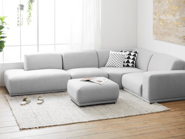 Milan 4 Seater Corner Extended Sofa - Slate (Fabric) - 1