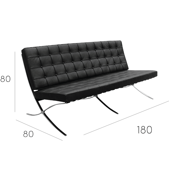 Modern Clics Barcelona 3 Seater Sofa Italian Leather Hipvan Barcelona 3 Seater Sofa Italian Leather