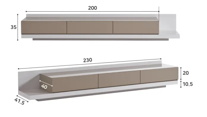 (As-is) Bryson Extendable TV Console 2.3m-3.3m - Grey, White - 3 - 19