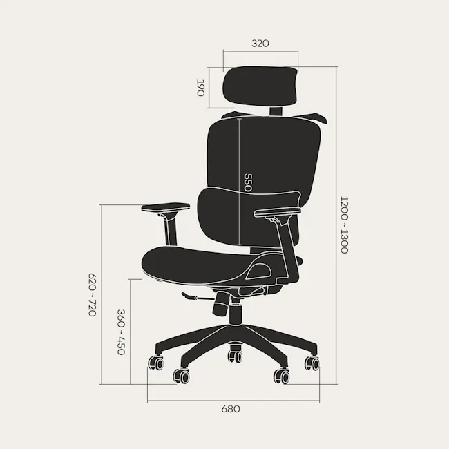 Aero High Back Office Chair - Grey - 13