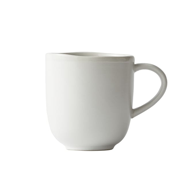 Luzerne Ripple Mug - White Dew - 1 - White ceramic mug, minimalist design, smooth surface, ergonomic handle, modern