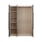 Lucca 3 Door Wardrobe 3 - Graphite Linen, Herringbone Oak