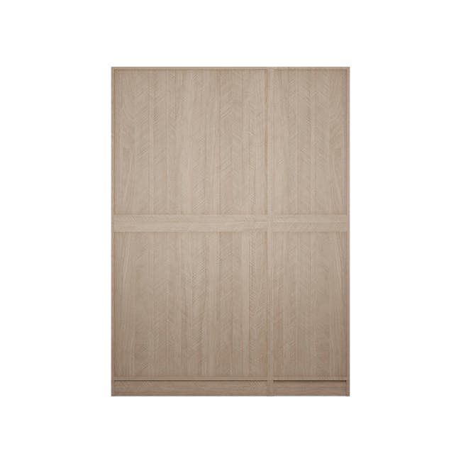 Lucca 3 Door Wardrobe 3 - Graphite Linen, Herringbone Oak - 4