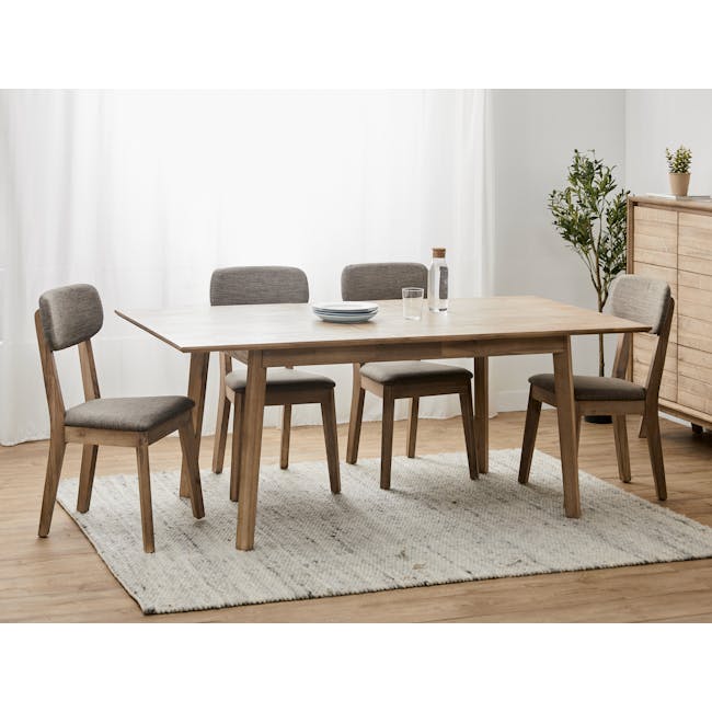 Leland Extendable Dining Table 1.6m-2m with 4 Leland Dining Chairs - 1