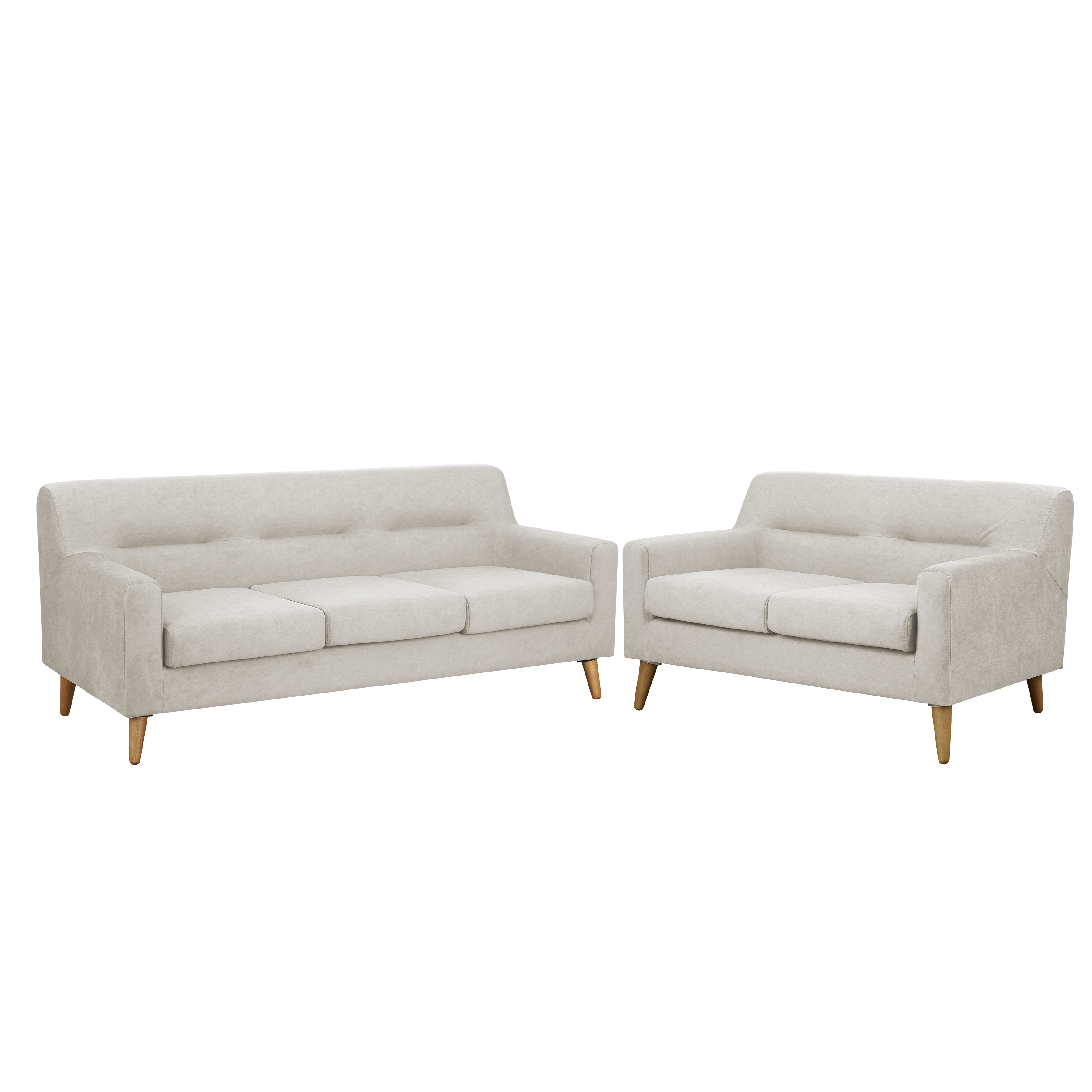 Damien 3 Seater Sofa with Damien 2 Seater Sofa - Sandstorm (Scratch Resistant Fabric)
