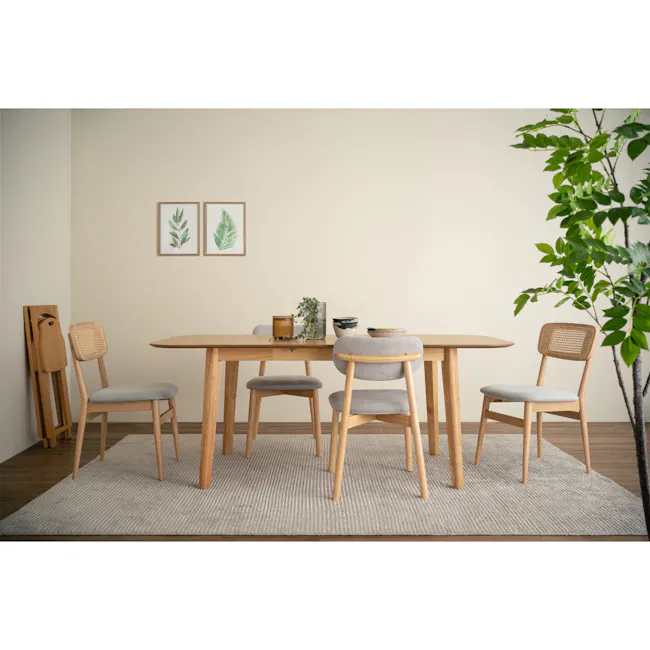Lavon Dining Chair - Oak, Light Grey - 11