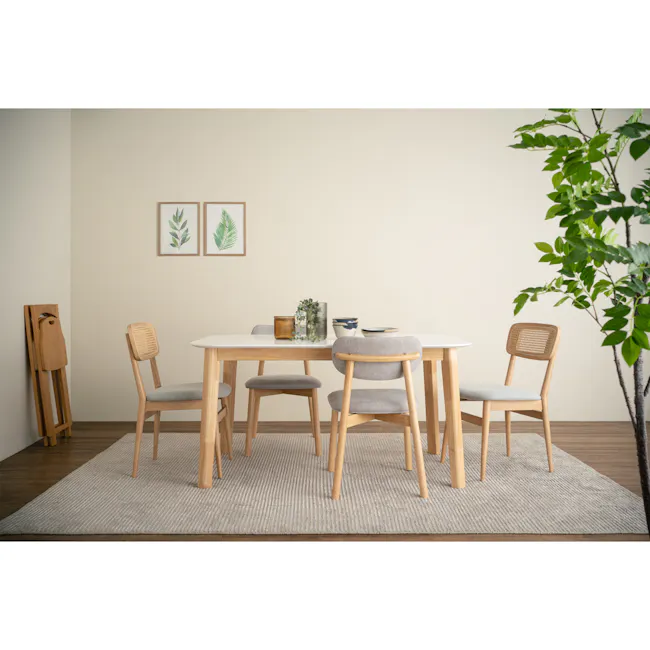 Lavon Dining Chair - Oak, Light Grey - 9