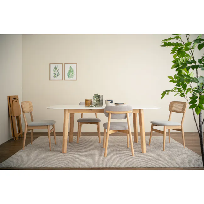 Lavon Dining Chair - Oak, Light Grey - 10