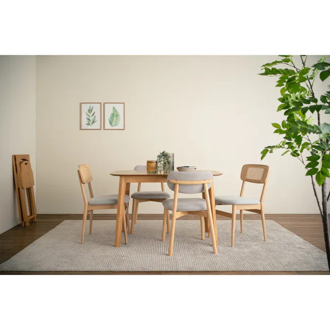 Lavon Dining Chair - Oak, Light Grey - 7