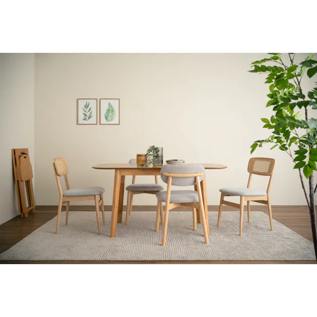 Lavon Dining Chair - Oak, Light Grey - 6