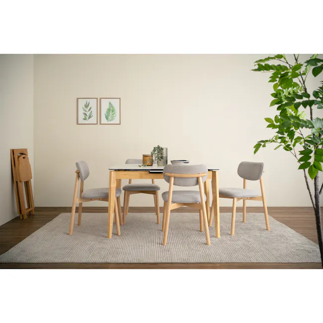 Lavon Dining Chair - Oak, Light Grey - 2