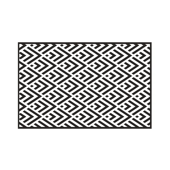 PDM Kaiku Reversible Mat (3 Sizes) - 1 - Black and white geometric pattern, Symmetrical zigzag design, Abstract art style