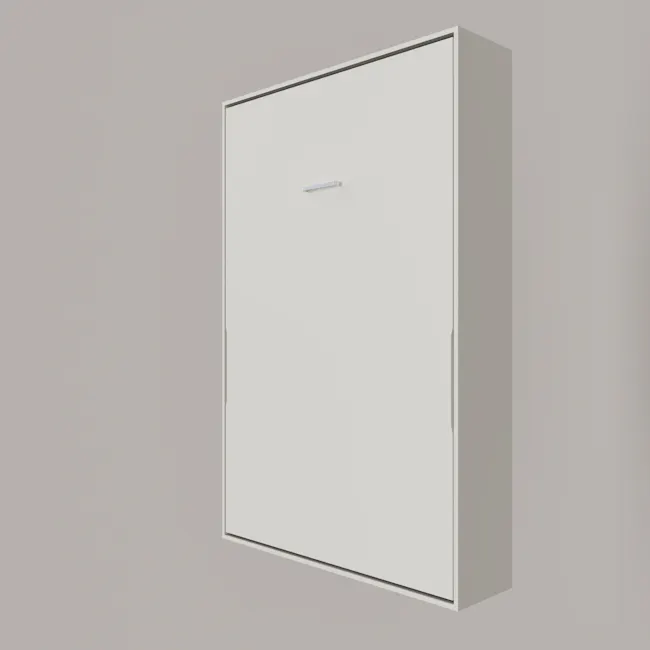 Llyod Single Vertical Wall Bed - White - 20 - White minimalist cabinet, sleek design, modern storage unit, simple and clean