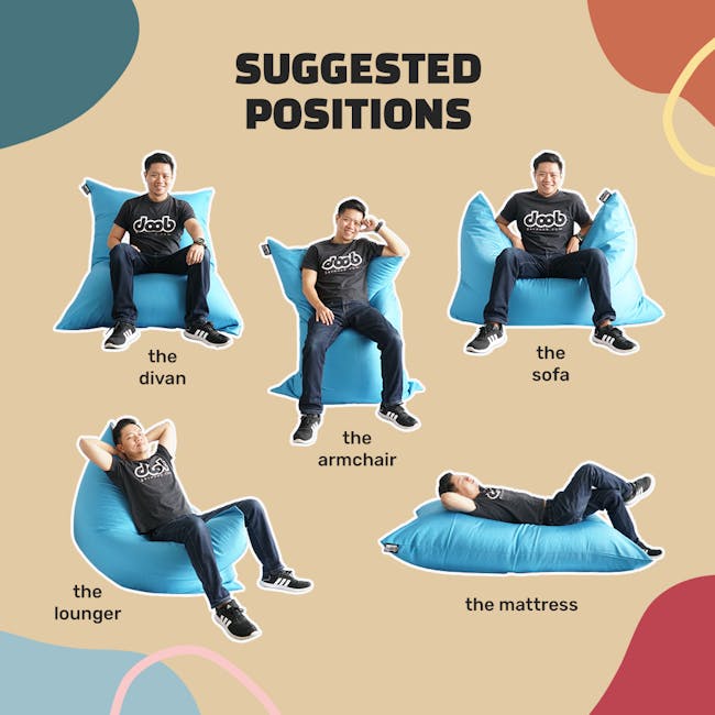 Doob Plopsta' Rectangle Mini Bean Bag - Chalk Violet (Water Repellent) - 8 - divan, armchair, sofa, lounge, mattress