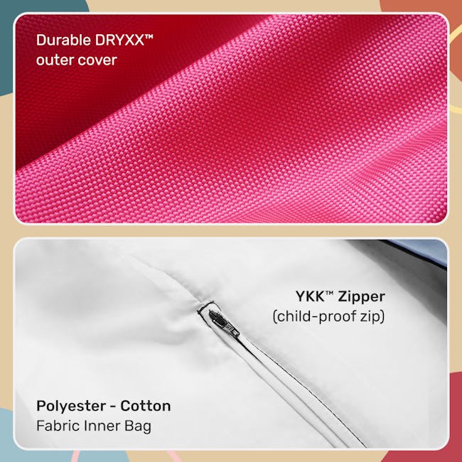 Doob Plopsta' Rectangle Mini Bean Bag - Chalk Violet (Water Repellent) - 5 - Durable DRYXX™ outer cover, Polyester-Cotton