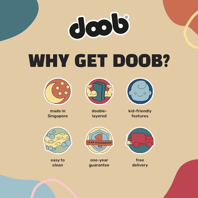 Doob Plopsta' Rectangle Mini Bean Bag - Wine Red (Water Repellent) - 13 - made in Singapore, dooble-layered, kid-friendly