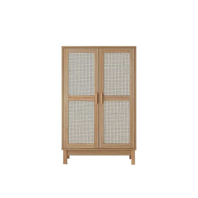 Belig 2 Door Rattan Tall Cabinet with 4 Shelves - 0
