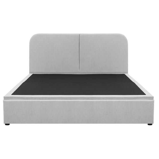 Nolan King Storage Bed in Silver Fox with 2 Asher Narrow Bedside Table - 6 - Modern minimalist sofa, sleek design