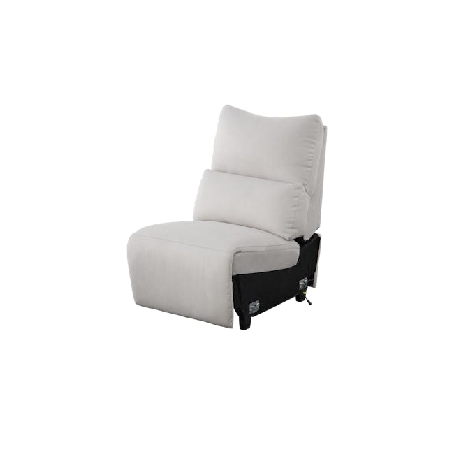 Lloyd 3 Seater Power Recliner Sofa - Misty Grey (Scratch Resistant) - 17 - White upholstered recliner, modern design