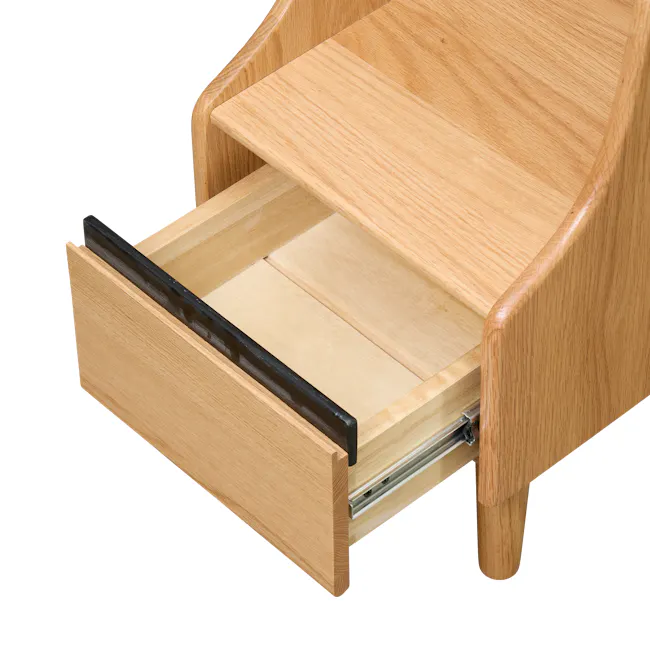 Lekka Narrow Bedside Table - Oak - 9