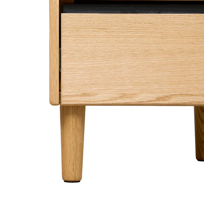 Lekka Narrow Bedside Table - Oak - 11