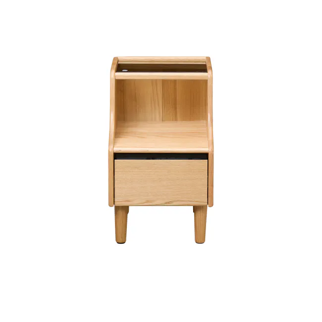 Lekka Narrow Bedside Table - Oak - 5