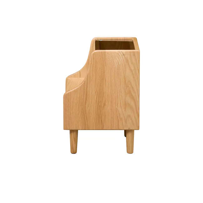 Lekka Narrow Bedside Table - Oak - 4