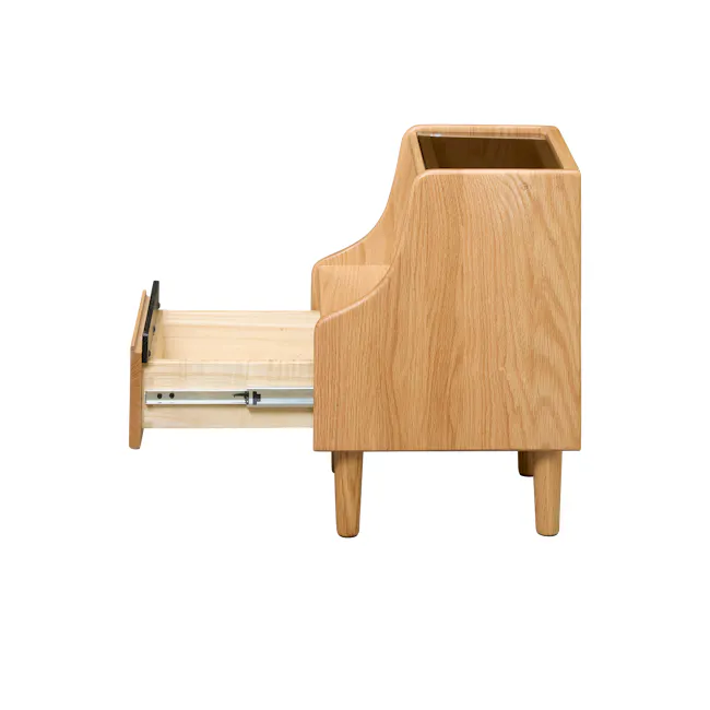 Lekka Narrow Bedside Table - Oak - 3