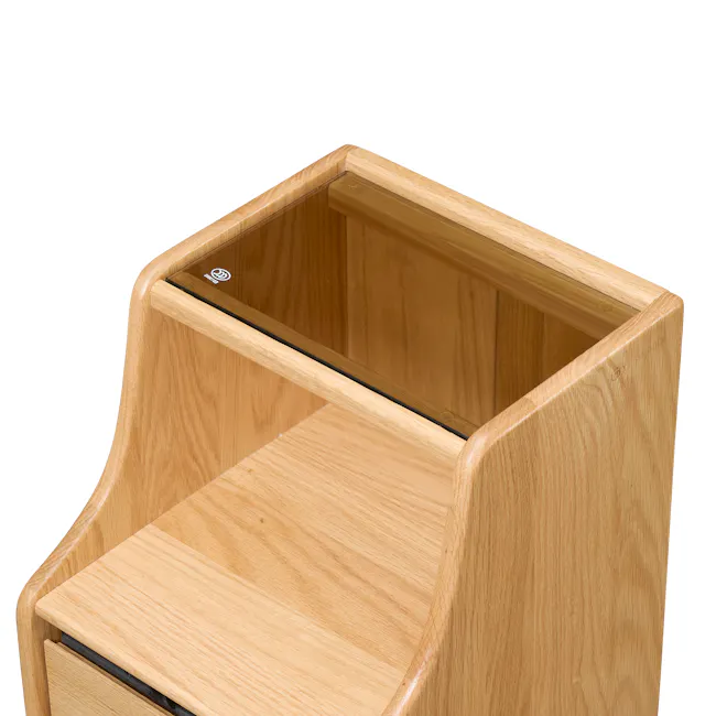 Lekka Narrow Bedside Table - Oak - 7