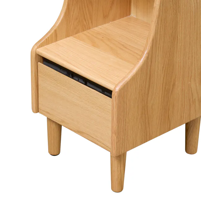 Lekka Narrow Bedside Table - Oak - 10