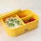 UNPLASTIK Rectangle with 3 Compartments Lunch Box - Mustard - 3