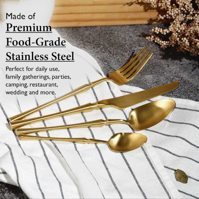 Table Matters Parisian 4pc Cutlery Set - Gold - 5