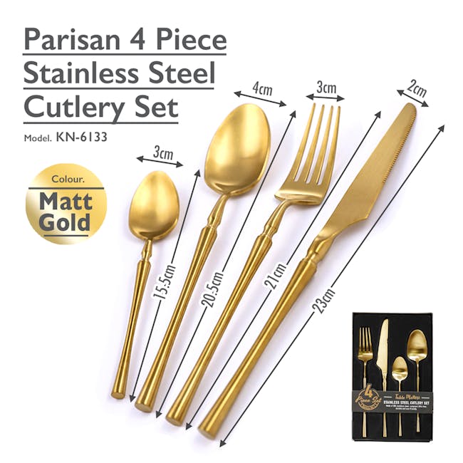 Table Matters Parisian 4pc Cutlery Set - Gold - 6