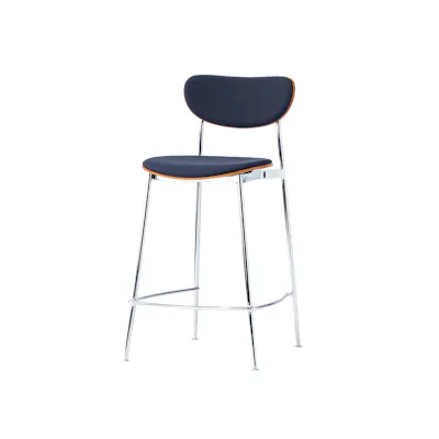 Miller Counter Chair - Walnut, Navy
