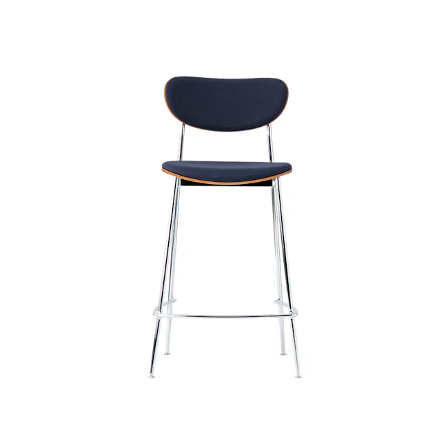 Miller Counter Chair - Walnut, Navy - 5
