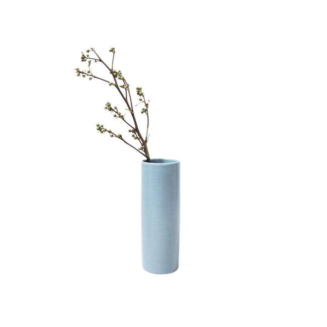 Nordic Matte Vase Medium Straight Cylinder - Blue Grey - 0