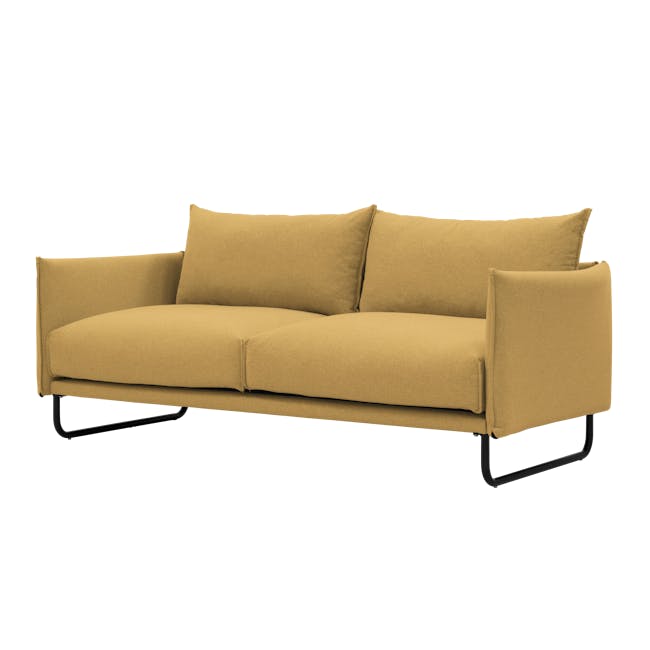 Frank 3 Seater Sofa - Mustard, Down Feathers - 3