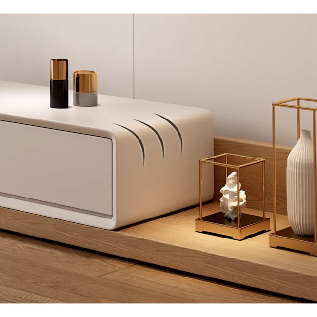 Nara Extendable TV Console 1.5m-2.8m - Oak, White - 24