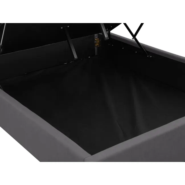 Nolan Queen Storage Bed in Hailstorm with 2 Asher Narrow Bedside Table - 10 - Sleek, modern bed frame with integrated