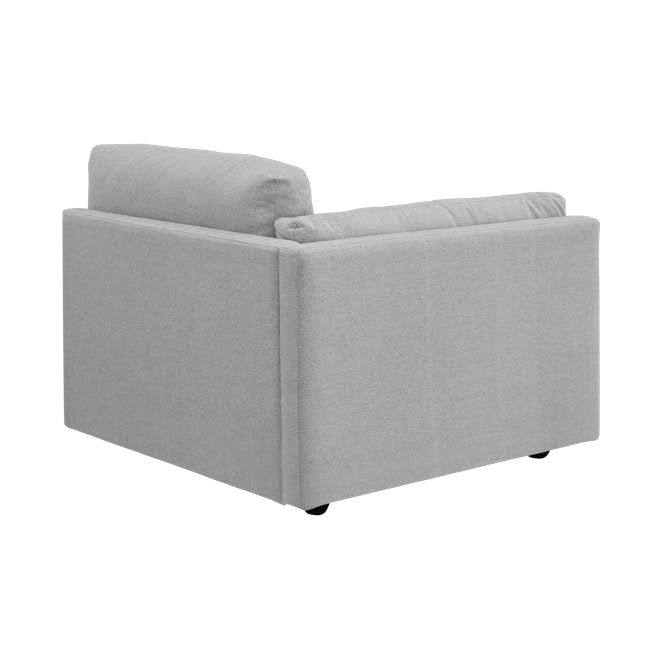 Liam 3 Seater Sofa - Slate (Fabric) - 13 - Modern gray sofa, minimalist design, comfortable seating, sleek fabric, soft