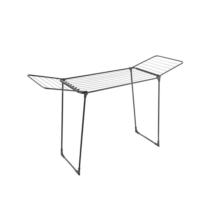 Metaltex Hydra Onyx Wing Laundry Drier - Black - 1 - Modern outdoor dining table with metal frame, sleek design, minimalist