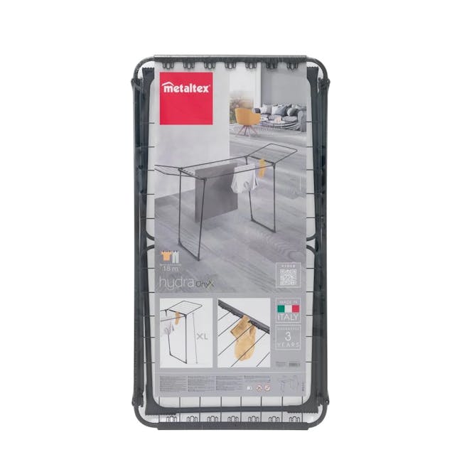 Metaltex Hydra Onyx Wing Laundry Drier - Black - 4 - metal frame, durable frame, modern frame, stylish frame, home office
