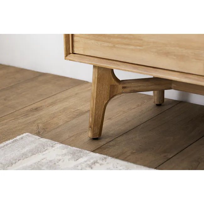 Hudson TV Console 2m - 5 - Wooden side table with natural finish, wooden legs, wooden floor, wooden texture, wooden