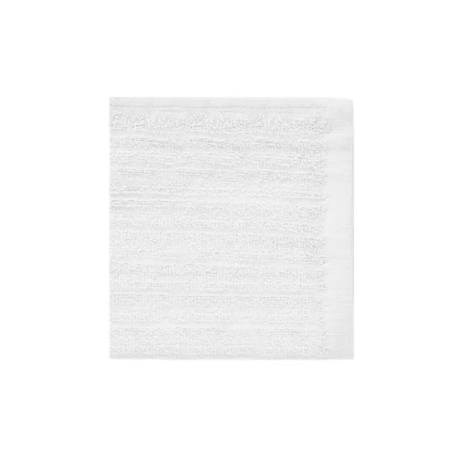EVERYDAY 100% Cotton Face Towel 30 x 30 cm - White - 3 - White textured fabric with intricate patterns, Fine, detailed, and