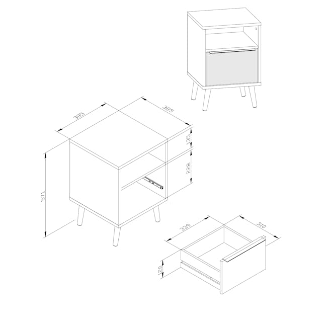 Lusk Bedside Table - 5
