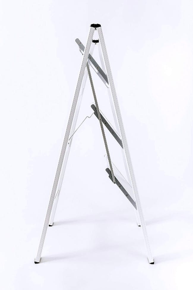 Hasegawa Lucano Slim Aluminium 3 Step Stool - White - 2