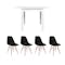 Jonah Extendable Table 0.8m-1.2m in White with 4 Oslo Chairs in Black - 0