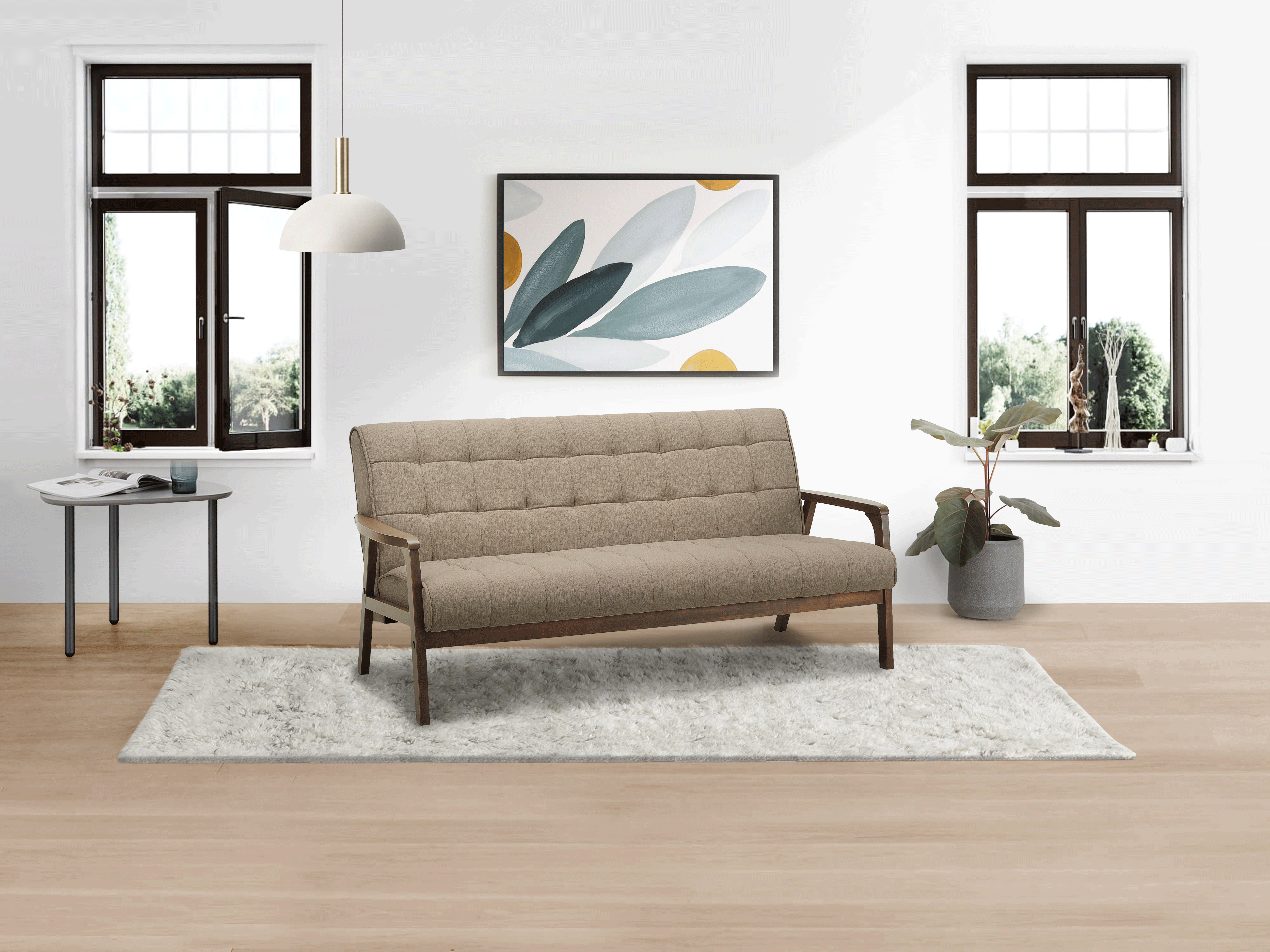 Tucson 3 Seater Sofa Cocoa, Chestnut (Fabric), HV Basic Sofas